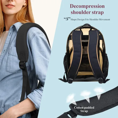 Vista 3 de PACKISM Mochila transparente resistente, para estudiantes, escuela
