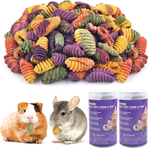 Vista 8 de ERKOON Golosinas de chinchilla, juguetes masticables para dientes para conejo, cobaya, jerbo, rata, hámster enano (tamaño pequeño)