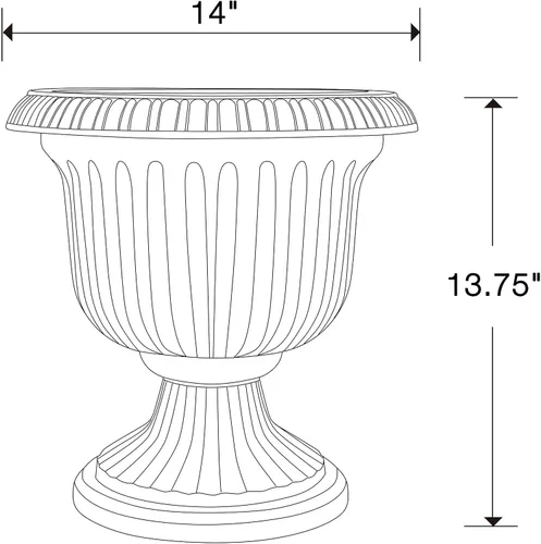 Vista 10 de Southern Patio Paquete de 2 macetas utópicas para urnas, maceta grande de 14 pulgadas para exteriores, accesorio ligero para jardín, entrada