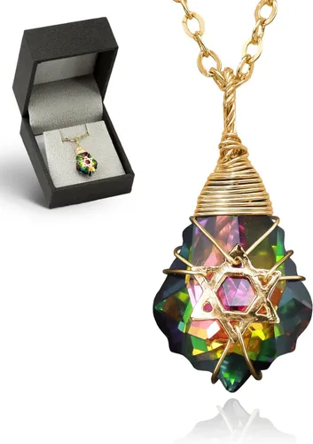 Vista 43 de Collar de estrella de David para mujeres y hombres, collar de estrella judía relleno de oro de 14 quilates, collar de Israel