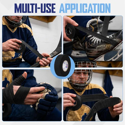 Vista 4 de sports tape ST Pro-Grade Cloth Hockey Tape (6 Rolls) - Strong Long-Lasting, Water Resistant Athletic Grip Tape for Lacrosse, Hockey, Baseball &