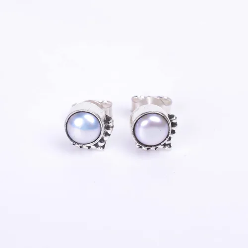 Vista 2 de Round Gemstone Stud Design 2