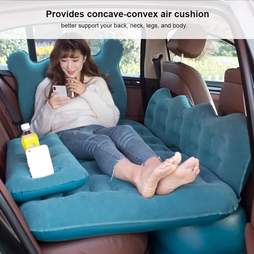 Vista 8 de Brilluxa Colchón inflable, colchón de aire flocado de PVC, cama de aire, carga de 330.7 lbs, para automóvil, SUV, viajes, campamento, cojín