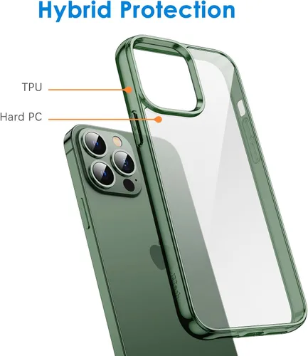 Vista 3 de JETech - Funda para iPhone 13 Pro Max de 17 cm, cubierta a prueba de golpes sin amarillamiento, con parte trasera transparente antiarañazos