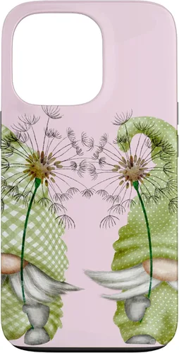 Vista 10 de Gnomos de primavera de diente de león para iPhone 16 para mujeres y divertido estuche de jardinero