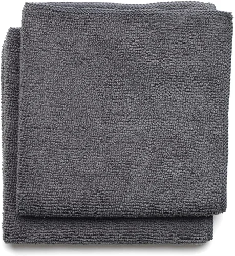 Vista 2 de Brabantia 2 paños de limpieza de microfibra (gris oscuro) trapos higiénicos absorbentes para lavar, limpiar y secar (12 x 12)