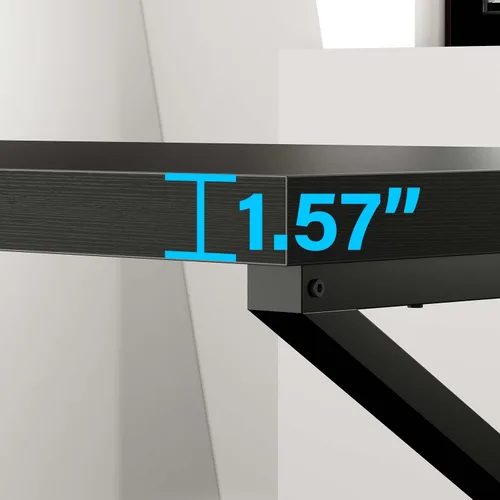 Vista 7 de HSH - Escritorio negro, escritorio moderno industrial para computadora de oficina en casa, escritorio para laptop y PC para estudiantes, trabajo