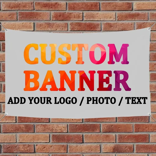 Vista 12 de Personaliza tu propio cartel con foto, imagen, fotografía, logotipo o nombre, pancartas personalizadas para fiesta de cumpleaños, negocio, 10' X 3
