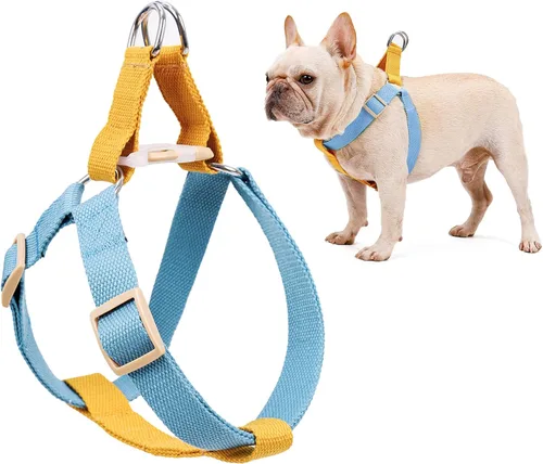 Vista 12 de Juego de arnés y correa para perro sin tirones, collar de perro, arnés halter para perro con soporte para bolsa de excrementos, correas ajustables