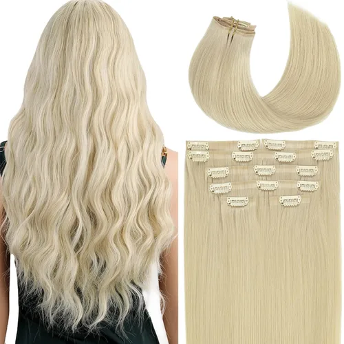 Vista 71 de Lacer Extensiones de cabello humano Remy sin costuras, color negro #1, ultra fino, doble trama de poliuretano, invisible, 7 unidades, 4.33 oz