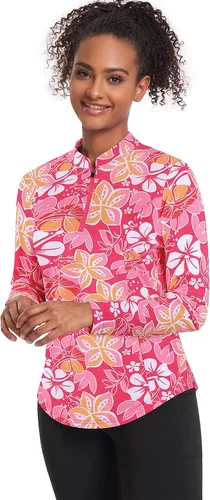 Vista 2 de Misyula - Camisetas de golf para mujer, con cremallera de 14, protección solar, secado rápido, tenis, correr, atletismo, entrenamiento