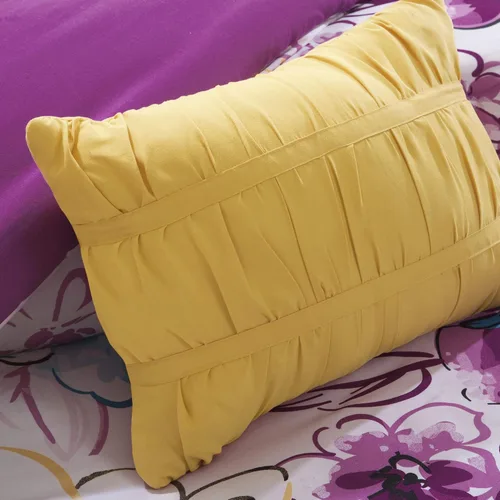 Vista 4 de Juego de edredón de Intelligent Design con diseño floral vibrante, ropa de cama para niñas, juego de funda de almohada combinada, almohada Floral