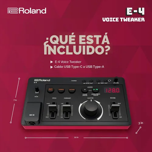 Vista 6 de Roland AIRA Compact E-4 VOICE TWEAKER Herramienta de interpretación vocal con potentes efectos de transformador de voz Vocoder Looper Armonía
