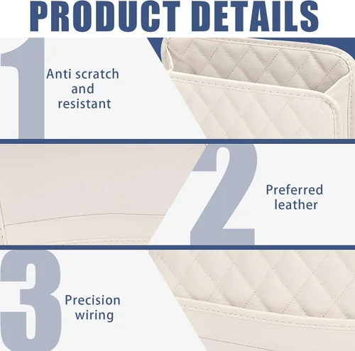 Vista 4 de Organizador de asiento trasero de automóvil con bolsillos de almacenamiento, bolsillo de almacenamiento para colgar del asiento trasero de vehículo