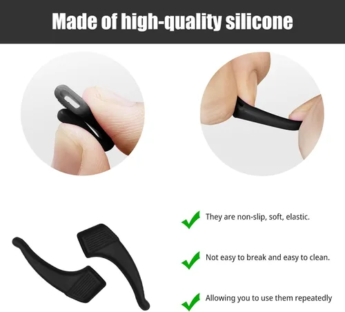 Vista 4 de 5 pares de pinzas para los ojos, adecuados para niños, adultos, deportes, gafas, clips para gafas, ganchos de clip para la oreja