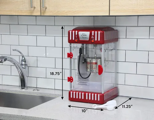 Vista 10 de [Usado] Elite Gourmet EPM-250 Maxi-Matic 74 ml Clásico Carnaval, Máquina de palomitas de mesa estilo hervidor, estilo retro, palomitas de cine