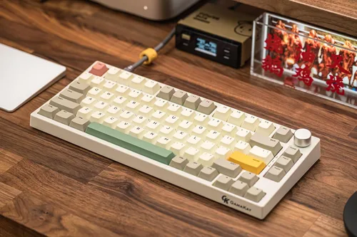 Vista 5 de GK GAMAKAY Teclado mecánico TK75 SE 75% con control de perilla, intercambio en caliente RGB Bluetooth 5.02.4GHz inalámbricoUSB-C con cable PBT