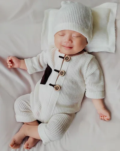 Vista 3 de Traje de fotografía para recién nacido, para niño y niña, mameluco de punto para fotos de bebé
