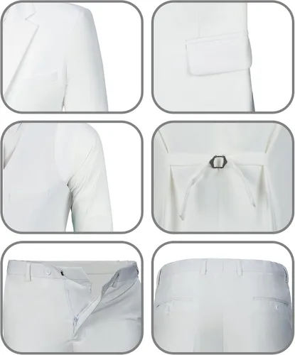 Vista 6 de Men Suit 3 Piece Set Slim fit Tuxedo Suits for Business Wedding Prom Suits