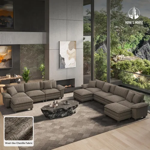 Vista 9 de HERA'S HOUSE Sofá Seccional Modular de 88", Sofás Loveseat para Sala de Estar, Cómodo Sofá Nube de 2 Asientos con Asiento Profundo con Almohada