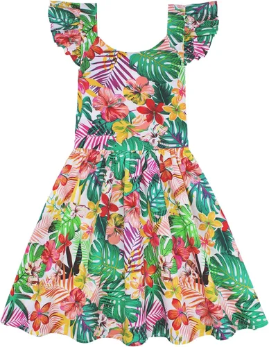 Vista 281 de Vestido de verano para niña, de algodón, con diseño floral