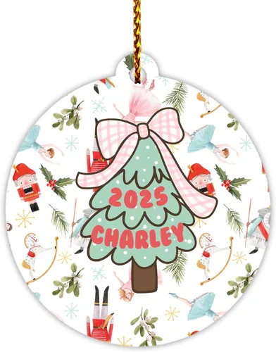 Vista 11 de Adornos personalizados para árbol de Navidad para niños, niña bebé, niño, niño pequeño, adorno de Feliz Navidad 2025, regalos navideños