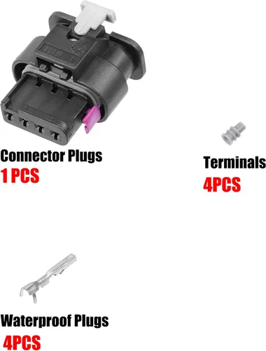 Vista 5 de uxcell 1 Unidades No.4F0973704 4 Way Mapa Sensor Conector Adaptador Plug Clip Kit Reemplazo para VW para Audi