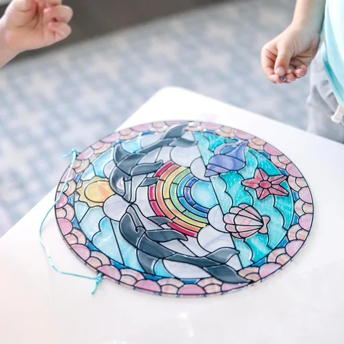 Vista 5 de Juego educativo, el vidrio hecho arte, diseño de delfines, 180 pegatinas de Melissa & Doug