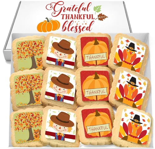 Vista 11 de Paquete de 12 cestas de regalo de galletas de feliz cumpleaños, envueltas individualmente para niños, hombres y mujeres, caja de regalo decorada