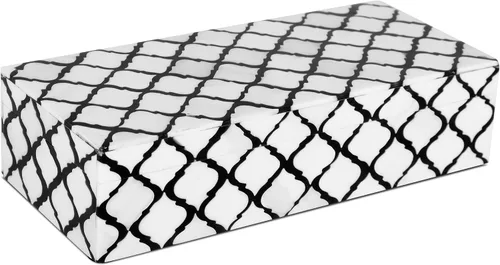 Vista 13 de Handicrafts Home Organizador para joyas y caja de almacenamiento, cajas decorativas para mujer y chicas, para envoltura, estampado de cheurón blanco