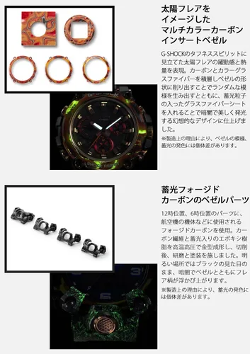 Vista 4 de Casio G-Shock - Reloj radio solar G-Shock 40 aniversario rojo acampanado MUDMASTER GWG-2040FR-1AJR reloj negro para hombre enviado desde Japón