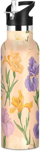 Vista 15 de Sport Insulated Water Bottle with Leak Proof Spout Lid Vacuum Insulated BPA-Free Leak Proof for Travel, Camping, Sports, Rustic Daisy Beige