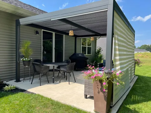 Vista 8 de PURPLE LEAF 94AS - Accesorios para pérgola con listones de 11 pies, pantalla lateral ajustable para privacidad, pérgola no incluida