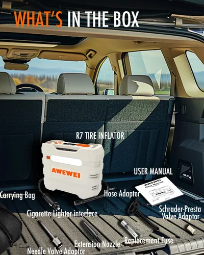 Vista 6 de Compresor de aire portátil para inflado de neumáticos, bomba de aire de 150 PSI para neumáticos de automóvil, bomba automática de inflado rápido