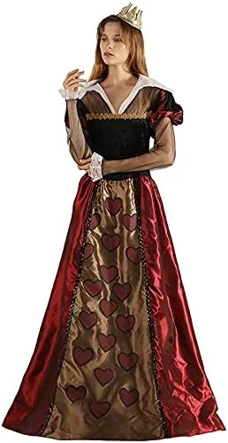 Vista 3 de Megartico Disfraz de reina de Halloween con corazones rojos de Alicia