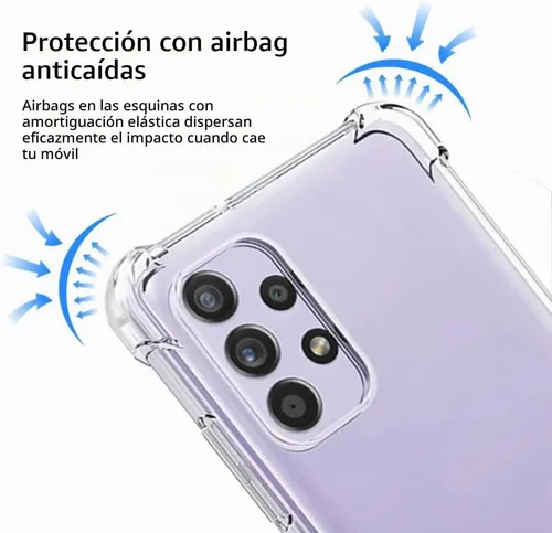Vista 4 de Funda para Samsung A52, Galaxy A52 5G con protector de pantalla, a prueba de golpes, transparente, delgada, suave, de silicona TPU protectora