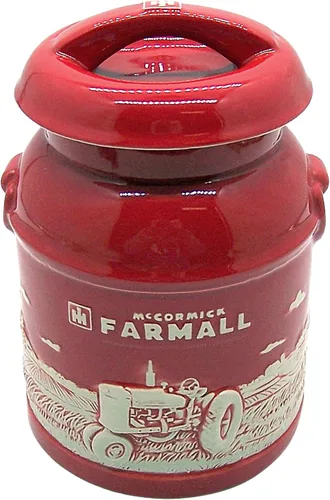 Vista 2 de M Cornell Importers, Inc. IH Farmall - Tarro de galletas de gres con relieve elevado