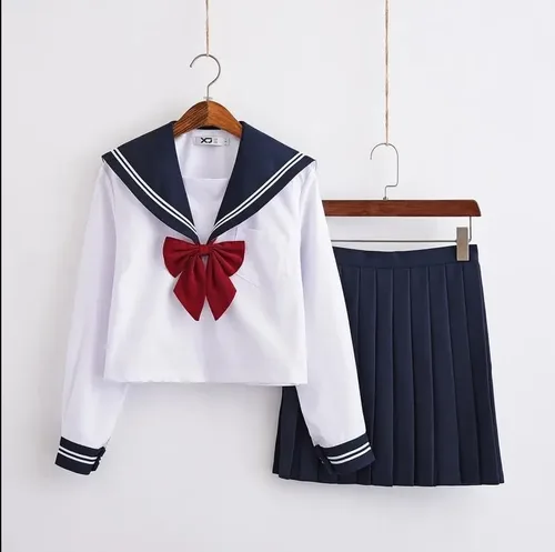 Vista 8 de Disfraz de uniforme escolar de anime japonés para niñas, vestido de cosplay de manga corta para marinero