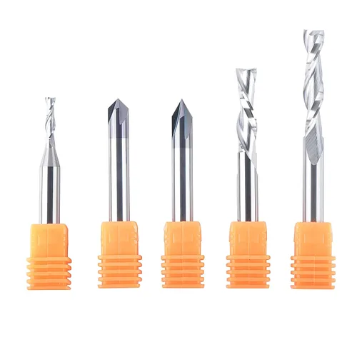 Vista 8 de SpeTool Juego de Brocas de Router CNC para Talla de Perfil en V con Ranura de Gravación de Carburo Sólido de 1/4 Pulgada de Vástago