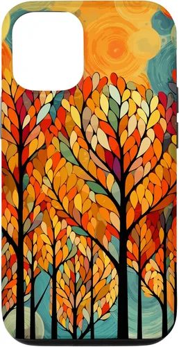 Vista 28 de iPhone 16 Otoño y coloridas hojas y árboles de otoño, funda temática de color de otoño