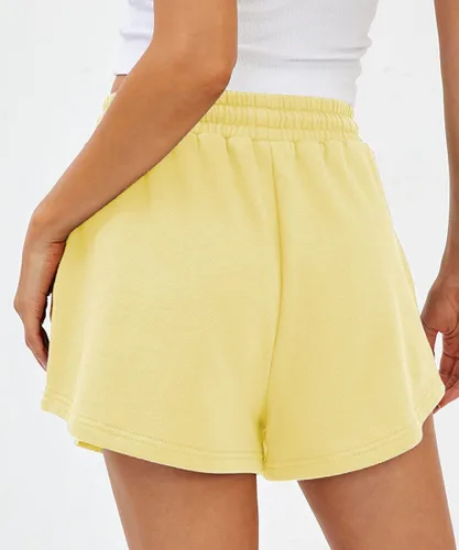 Vista 4 de Pantalones cortos deportivos para mujer, cómodos, para correr, gimnasio, verano, casual, cintura alta, pantalones cortos deportivos con bolsillos