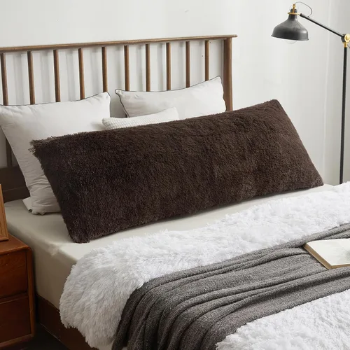 Vista 11 de XeGe Funda de Almohada Corporal de Felpa Suave, 20x54 Funda de Almohada Corporal Grande y Esponjosa, Boho de Piel Sintética Difusa Funda de Almohada