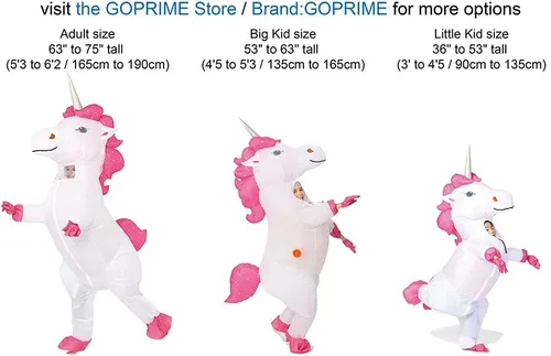 Vista 2 de Halloween Kid Unicorn Costume, Inflatable, Child Size, 4-6, Face Out Breathable