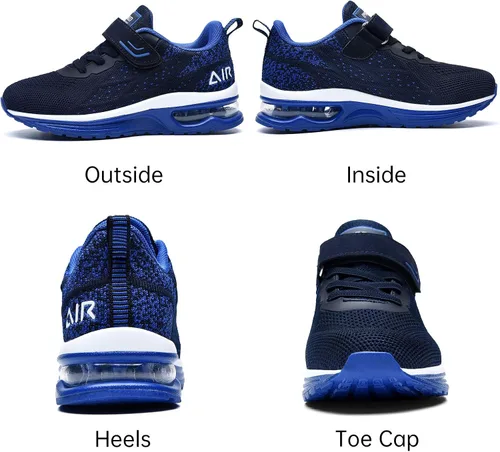 Vista 3 de Autper Tenis de correr para niños de espuma viscoelástica atléticos ligeros para caminar para niños y niñas niños pequeñosniños grandes Negro