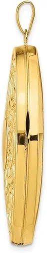 Vista 2 de Diamond2Deal Medallón ovalado de oro amarillo de 14 quilates con corazón celta de 1.496in para mujer, Metal