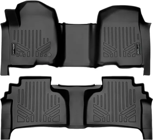 Vista 12 de SMARTLINER Juego de tapetes de piso de recubrimiento, de 2 filas, para Chevrolet Silverado 1500 2007-2013