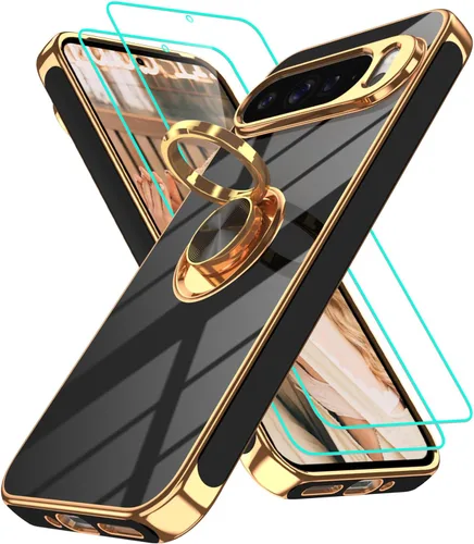 Vista 282 de Funda para Motorola Moto G 5G 2024: Funda Moto G Play 5G 2024 con 2 piezas de protectores de pantalla, soporte de anillo de rotación de 360°