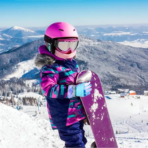 Vista 6 de Azarxis Guantes de esquí de nieve para niños, impermeables, resistentes al viento, cálidos guantes de snowboard para niños y niñas