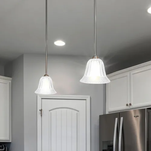 Vista 5 de Pantalla decorativa de cristal transparente con forma de campana pequeña, accesorio de luz resistente al desgaste para lámparas de mesa y techo