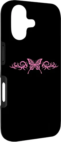 Vista 3 de Pink Butterfly Tattoo Harajuku Grunge Egirl y2k Aesthetic Case for iPhone 17